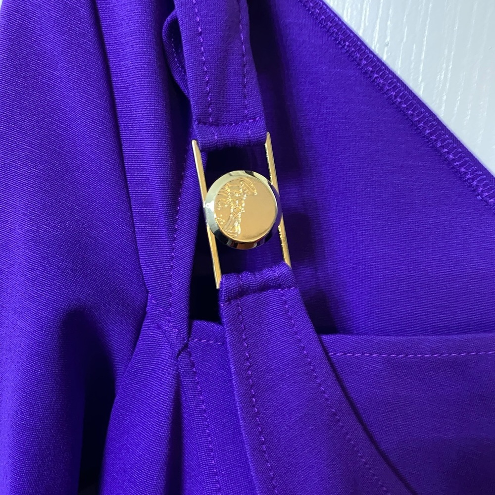NWT 100% authentic Versace collection purple dress 3/4 length sleeves size 46 - Picture 7 of 8